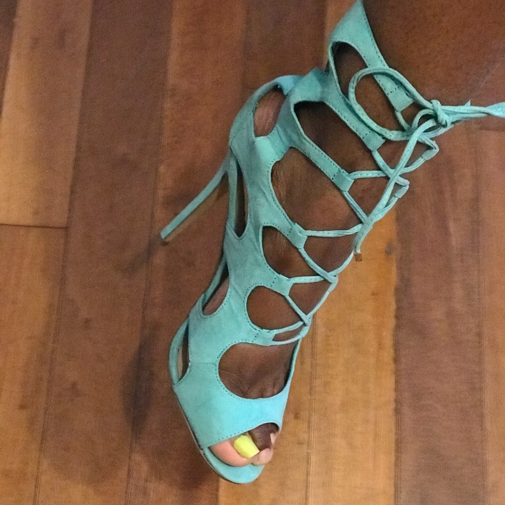 Mint green heels